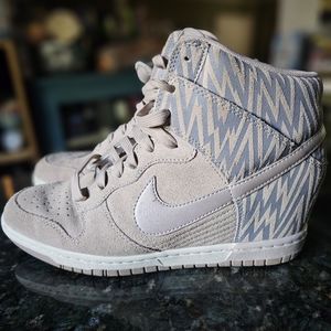 Nike Dunk Sky Hi Wedges Grey Suede Bolt